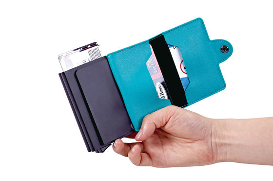 RFID μαγνητικό κλείσιμο κάρτα πιστωτικής κάρτας κάτοχος πορτοφόλι ορθογώνιο σχήμα για προώθηση και δώρο αναμνηστικό
