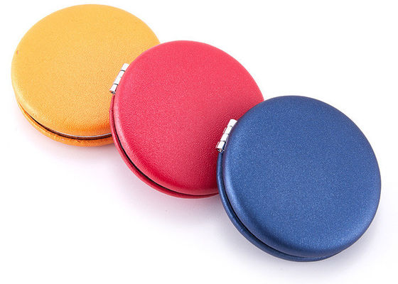 Πτυσσόμενος PU Macaroon καθρεφτών ABS καλλυντικός συμπαγής καθρέφτης Makeup τσεπών
